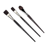 Pincel Escoda Ultimo Flat Wash 1524 Pelo Sintético Chato Cabo Curto Preto Aquarela
