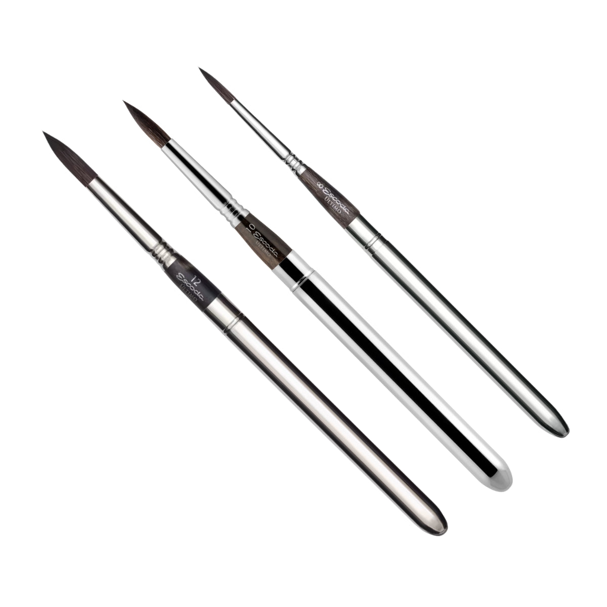 Pincel Escoda Ultimo Brush Travel 1526 Pelo Sintético Redondo Cabo Curto Metal Aquarela