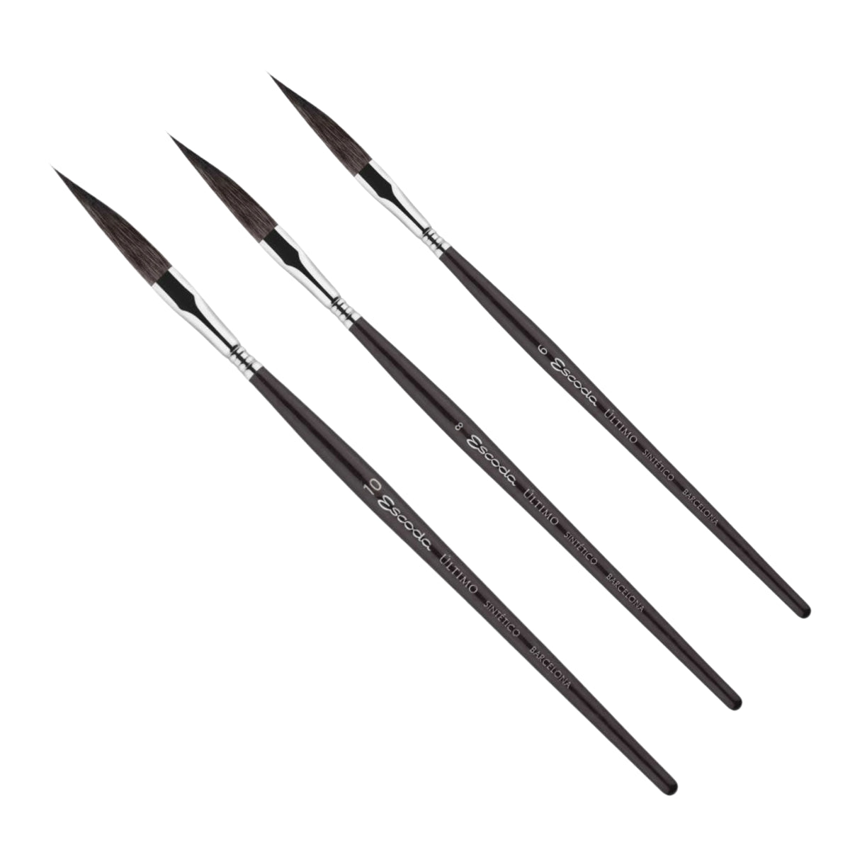 Pincel Escoda Ultimo Dagger 1534 Pelo Sintético Faca Cabo Curto Preto Aquarela