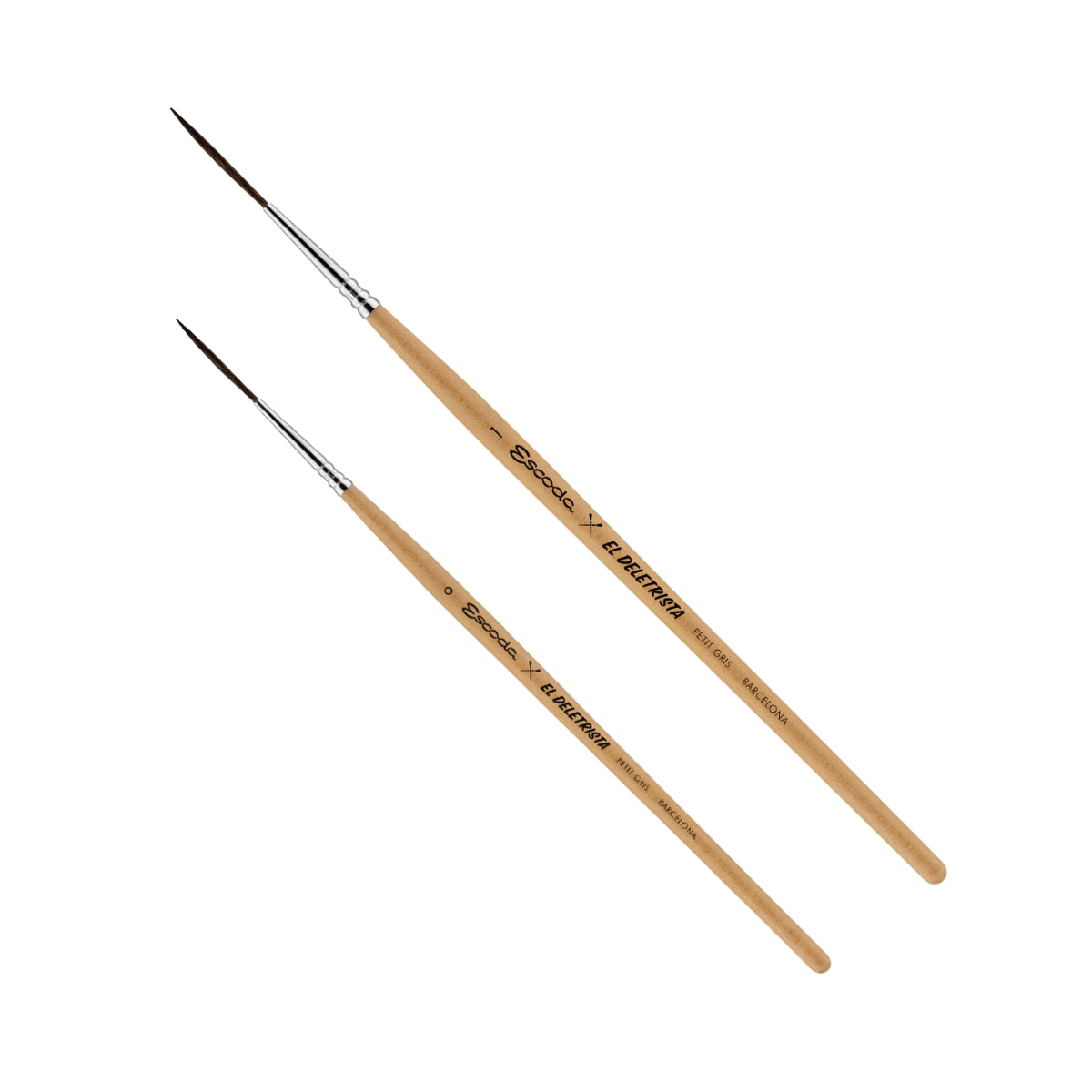 Pincel Escoda El Deletrista 6524 Pelo Natural Redondo Filete Longo Cabo Curto Madeira Lettering