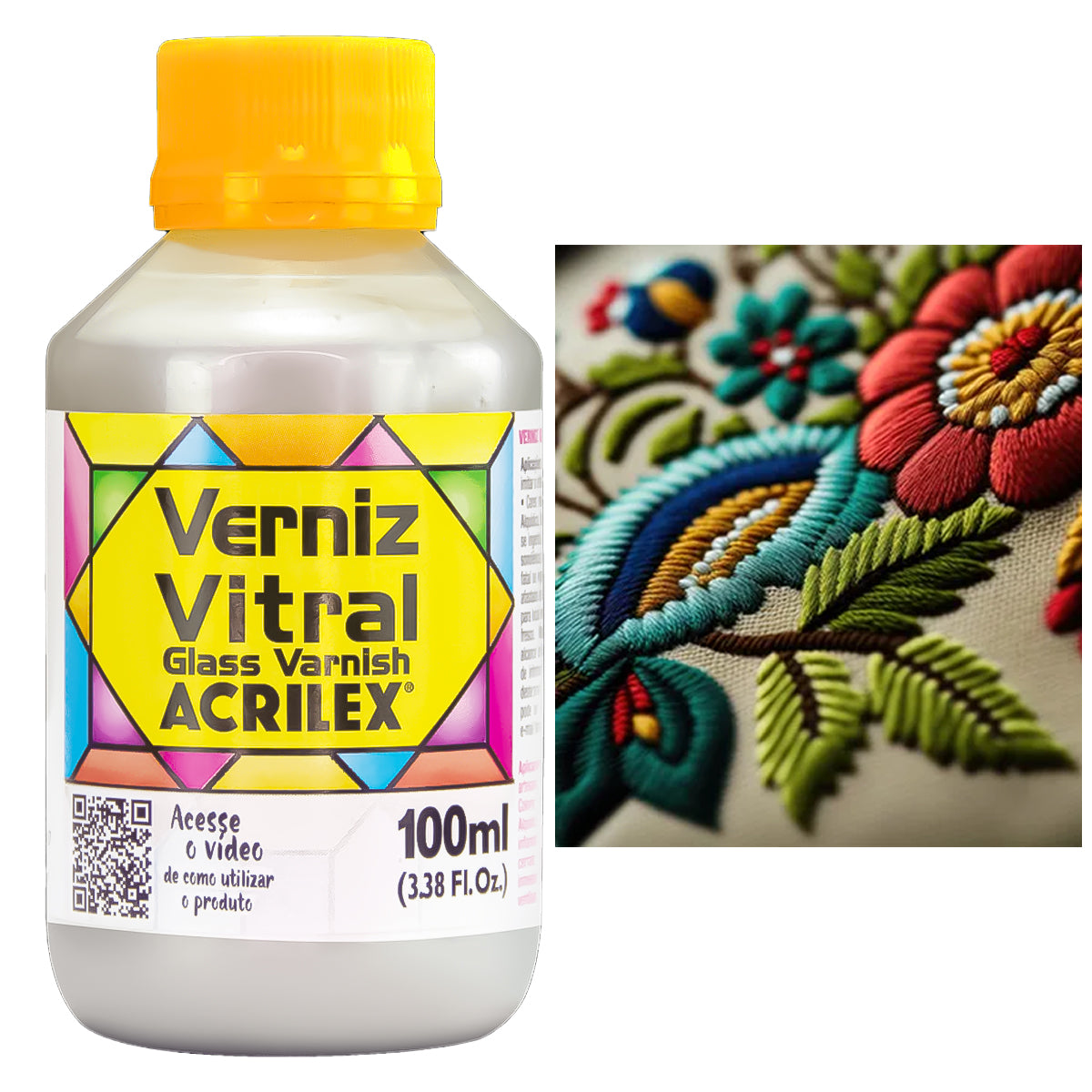 Verniz Vitral Acrilex 100ml Base Madrepérola - 08110