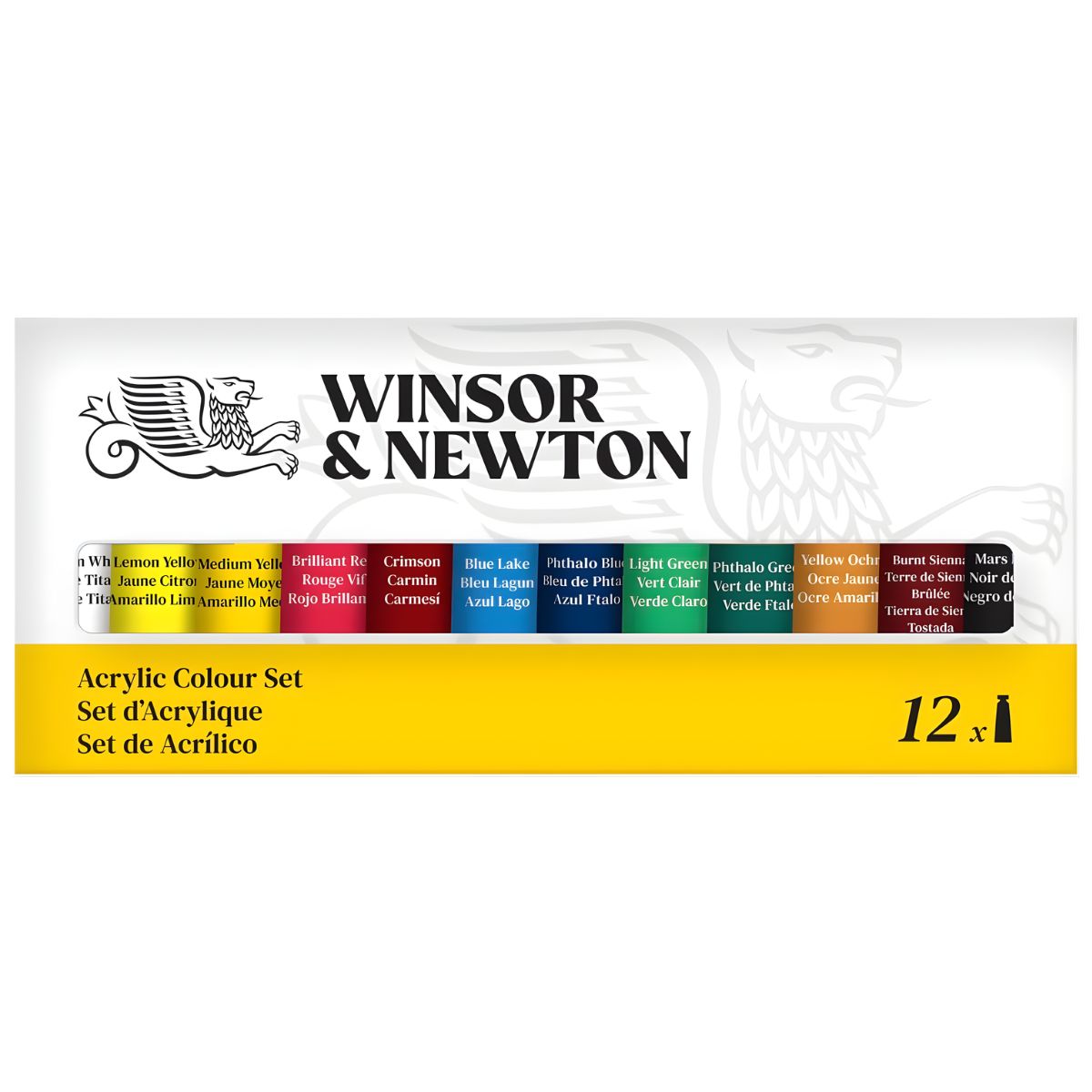 Estojo Tinta Acrílica Winsor & Newton Discover 12 Cores 10ml Consistência Fluida Secagem Rápida