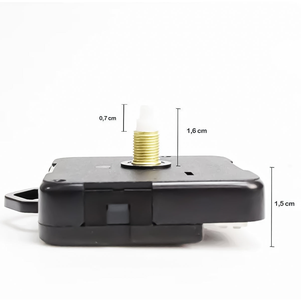 Máquina de Relógio Eixo Quatz 16.5 Continuo com Alça e Eixo 10 Unidades 7,7mm Preto