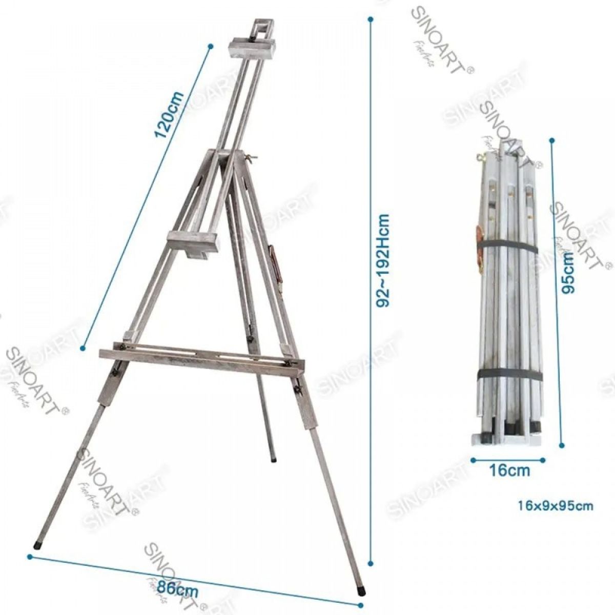 Cavalete Tripé Sinoart Portátil Dobrável 16x9x95cm Antique Gray