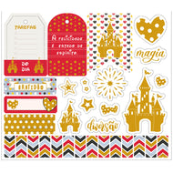 Die Cuts Apliques Recortados em Papel C Hot Stamping Coleção Mundo Magico 15,1x13,1cm para Scrapbook e Scrapdecor Ldch-020 - Litoarte