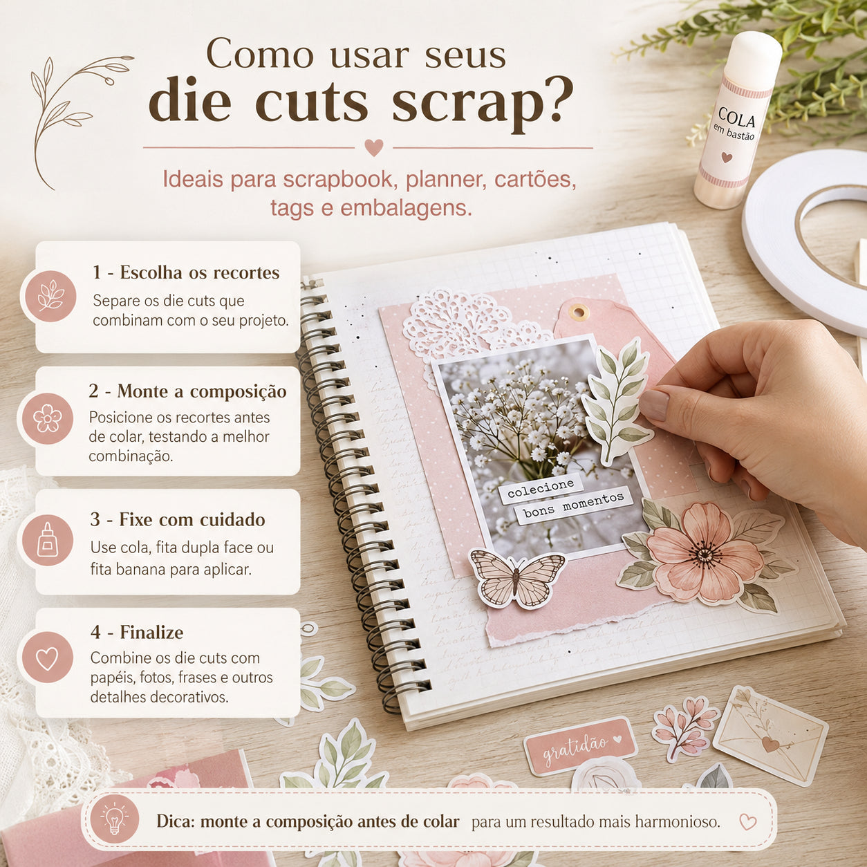Die Cuts Apliques Recortados em Papel C Hot Stamping Coleção Mundo Magico 15,1x13,1cm para Scrapbook e Scrapdecor Ldch-020 - Litoarte