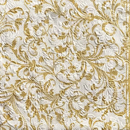 Guardanapo para Decoupage Ambiente 33x33cm com 20 Unidades - Elegância Damasco Branco & Dourado