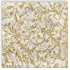 Guardanapo para Decoupage Ambiente 33x33cm com 20 Unidades - Elegância Damasco Branco & Dourado