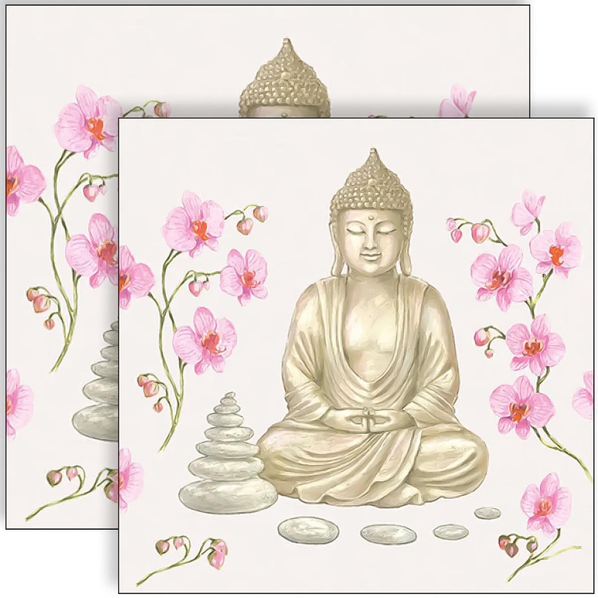 Guardanapo para Decoupage Ambiente 33x33cm com 2 Unidades - Buda