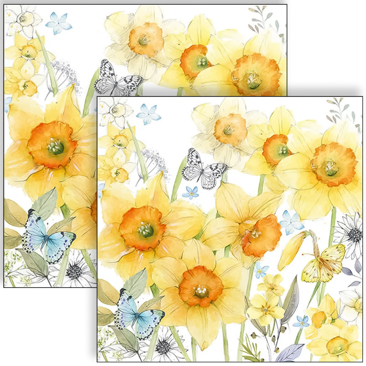 Guardanapo para Decoupage Ambiente 33x33cm com 20 Unidades - Narcisos Clássicos