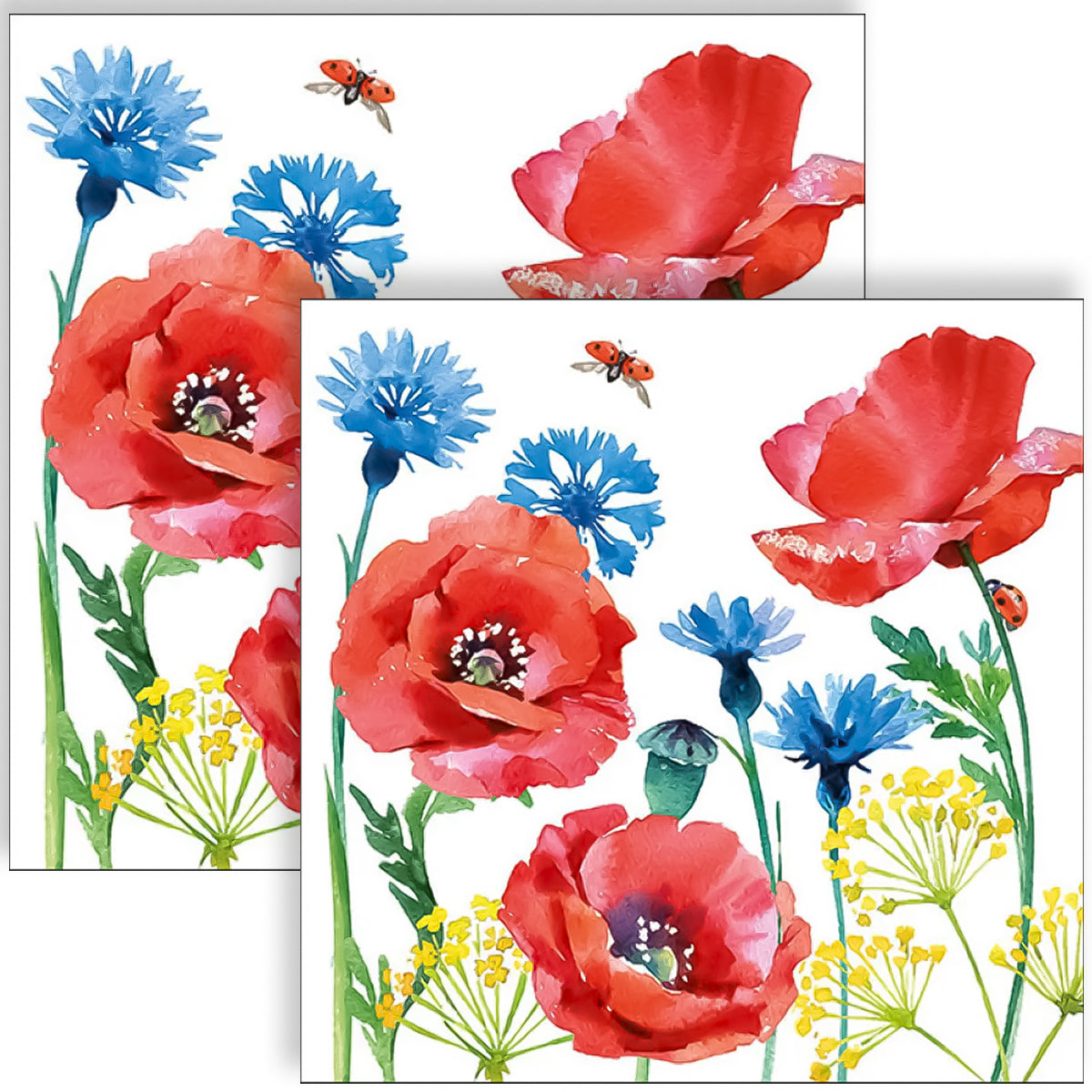 Guardanapo para Decoupage Ambiente 33x33cm com 20 Unidades - Flores Papoulas