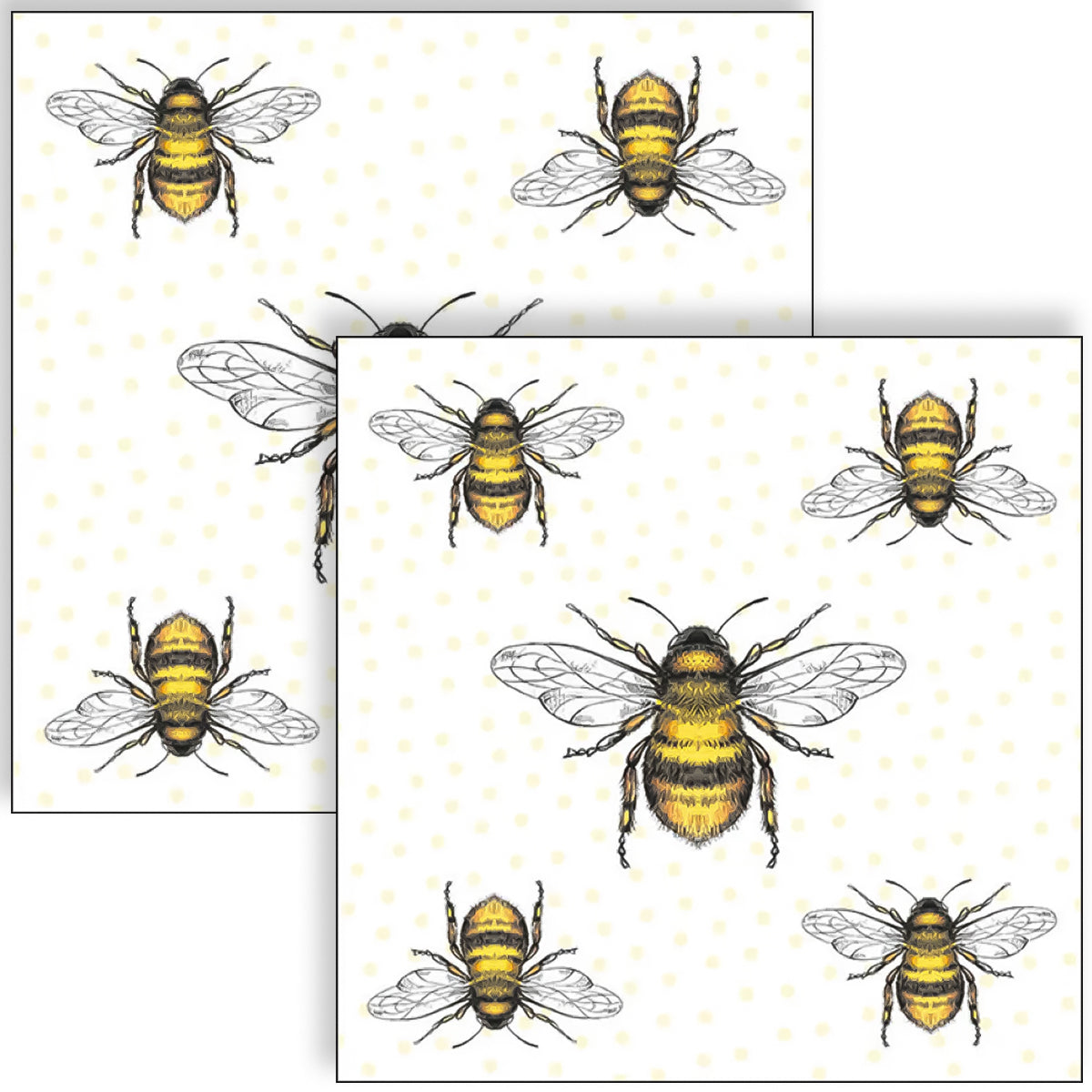 Guardanapo para Decoupage Ambiente 33x33cm com 2 Unidades - Abelhas Voadoras