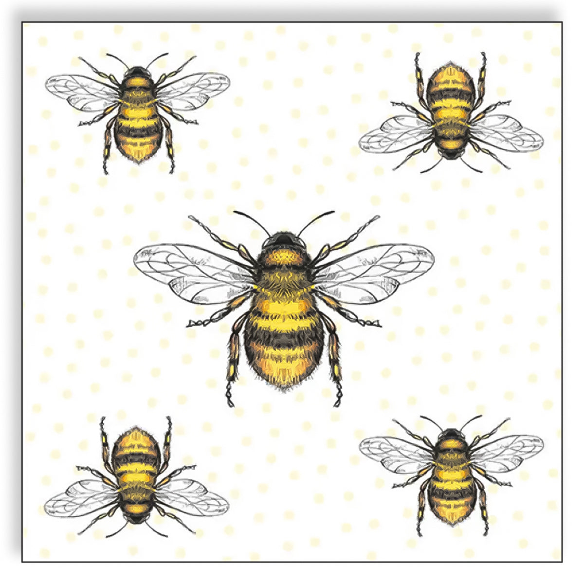 Guardanapo para Decoupage Ambiente 33x33cm com 20 Unidades - Abelhas Voadoras