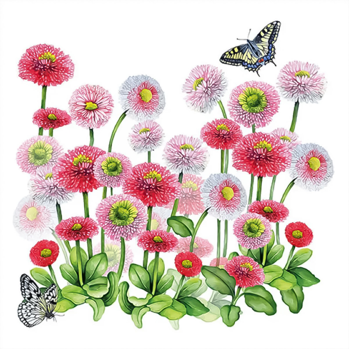 Guardanapo para Decoupage Ambiente 33x33cm com 20 Unidades - Flores com Borboletas