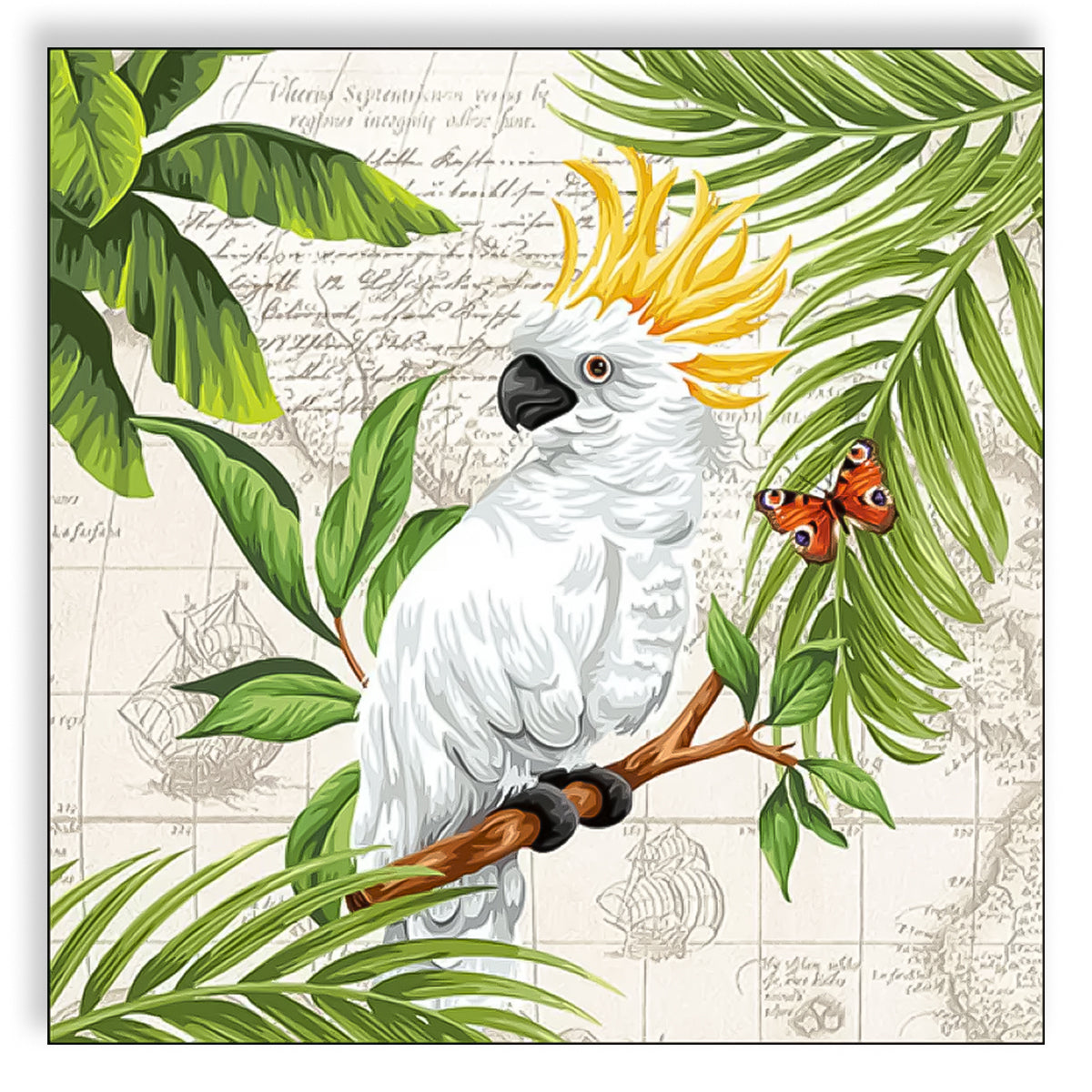 Guardanapo para Decoupage Ambiente 33x33cm com 2 Unidades - Pássaro Cacatua