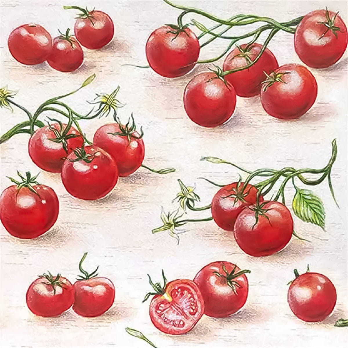 Guardanapo para Decoupage Ambiente 33x33cm com 20 Unidades - Tomates