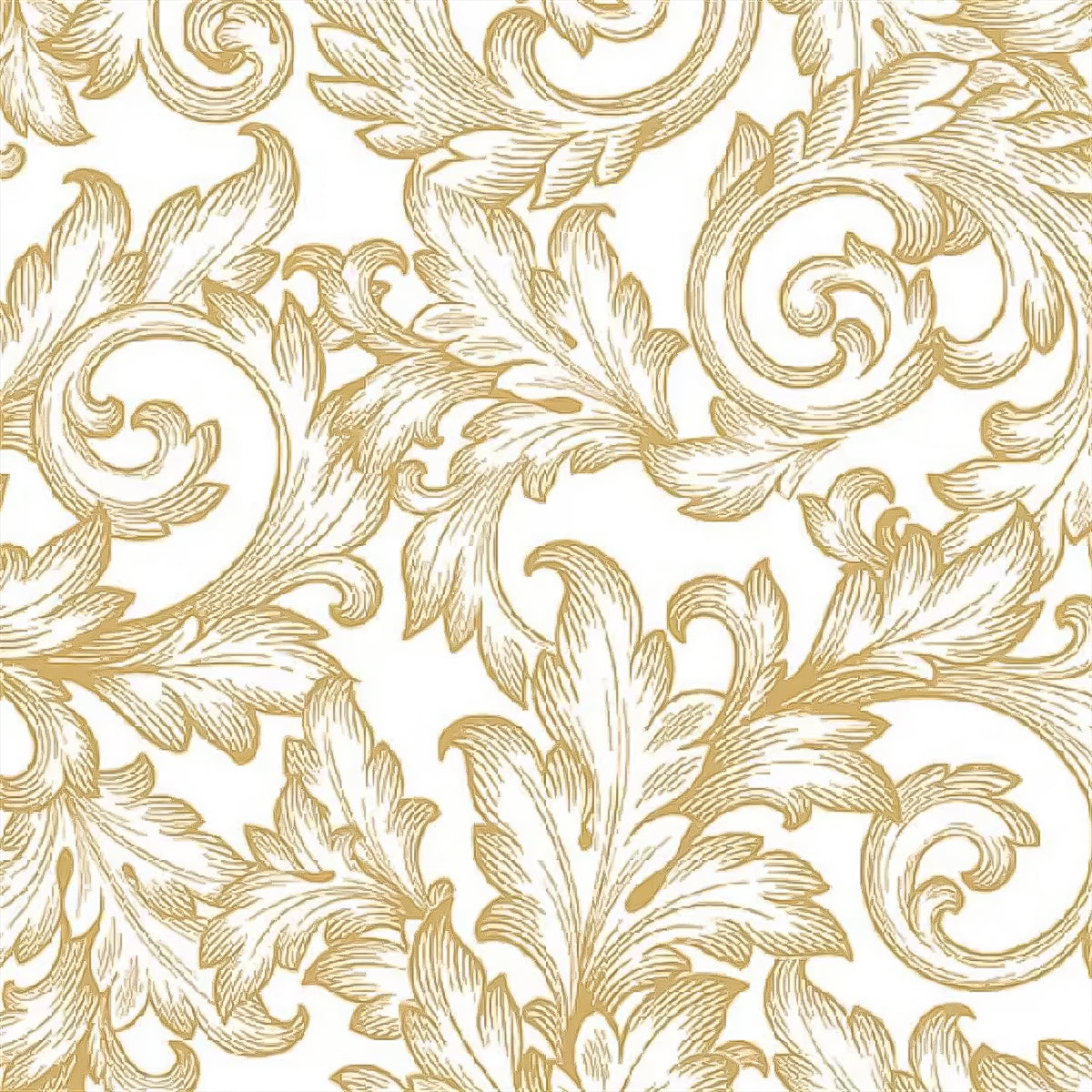 Guardanapo para Decoupage Ambiente 33x33cm com 2 Unidades - Ouro Barroco Branco 