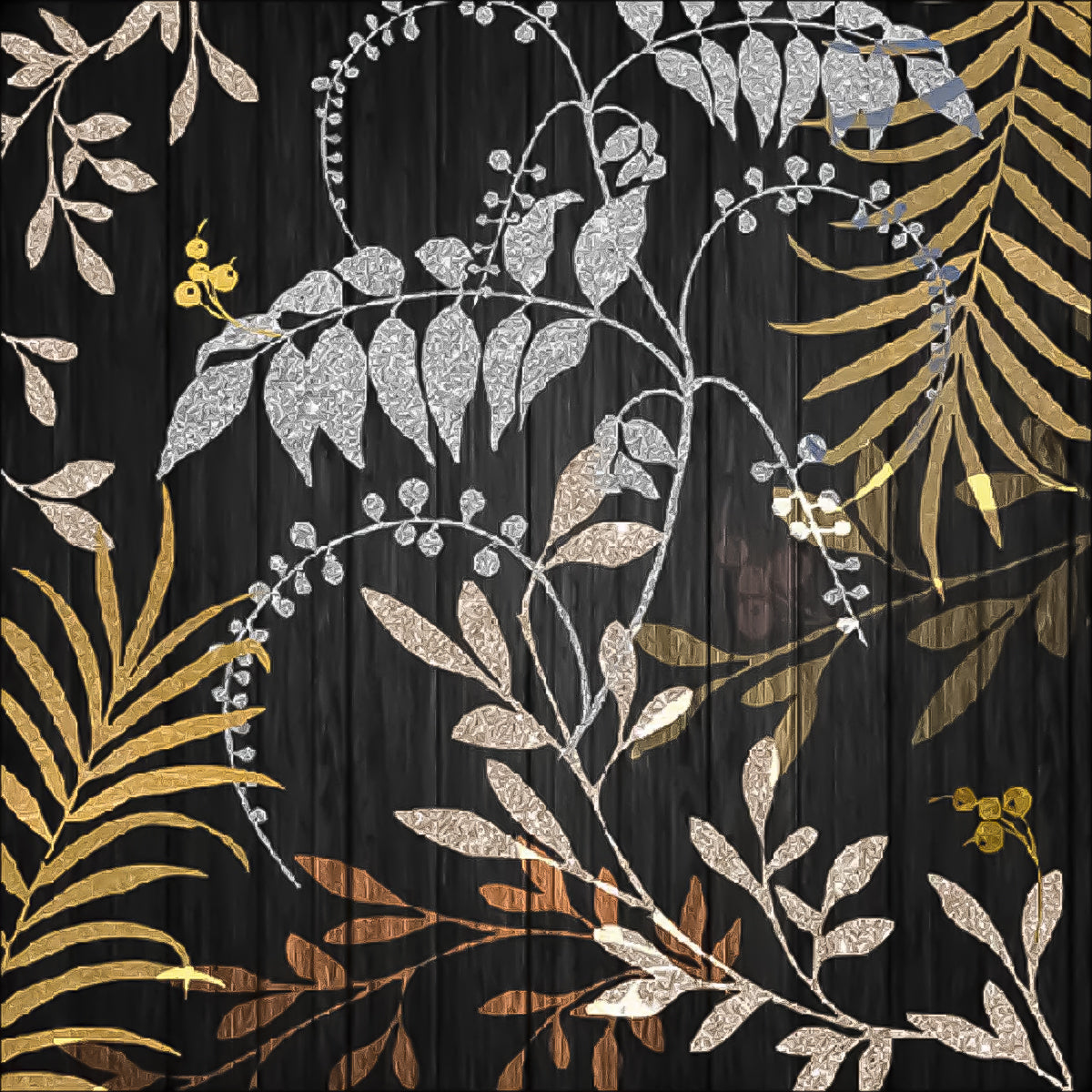 Guardanapo para Decoupage Ambiente 33x33cm com 20 Unidades - Folhas Luxuosas Pretas