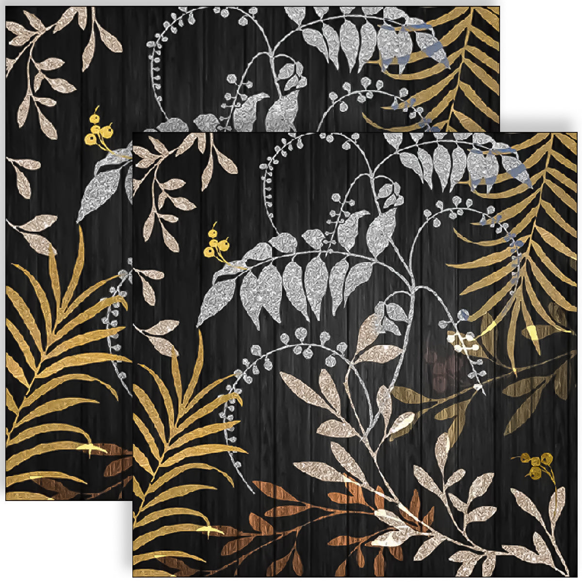Guardanapo para Decoupage Ambiente 33x33cm com 20 Unidades - Folhas Luxuosas Pretas