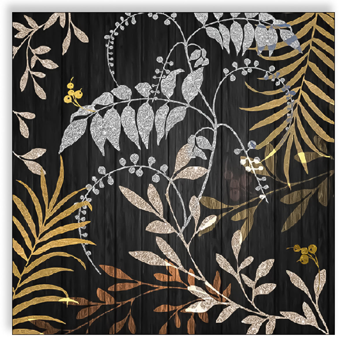 Guardanapo para Decoupage Ambiente 33x33cm com 20 Unidades - Folhas Luxuosas Pretas
