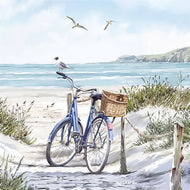 Guardanapo para Decoupage Ambiente 33x33cm com 20 Unidades - Bicicleta na Praia