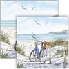Guardanapo para Decoupage Ambiente 33x33cm com 2 Unidades - Bicicleta na Praia