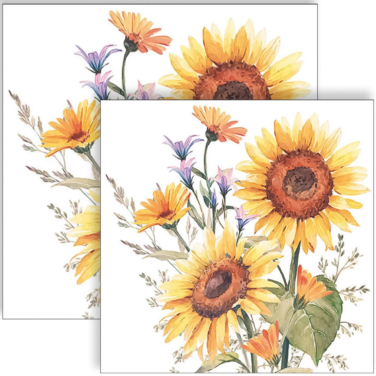 Guardanapo para Decoupage Ambiente 33x33cm com 20 Unidades - Girassóis