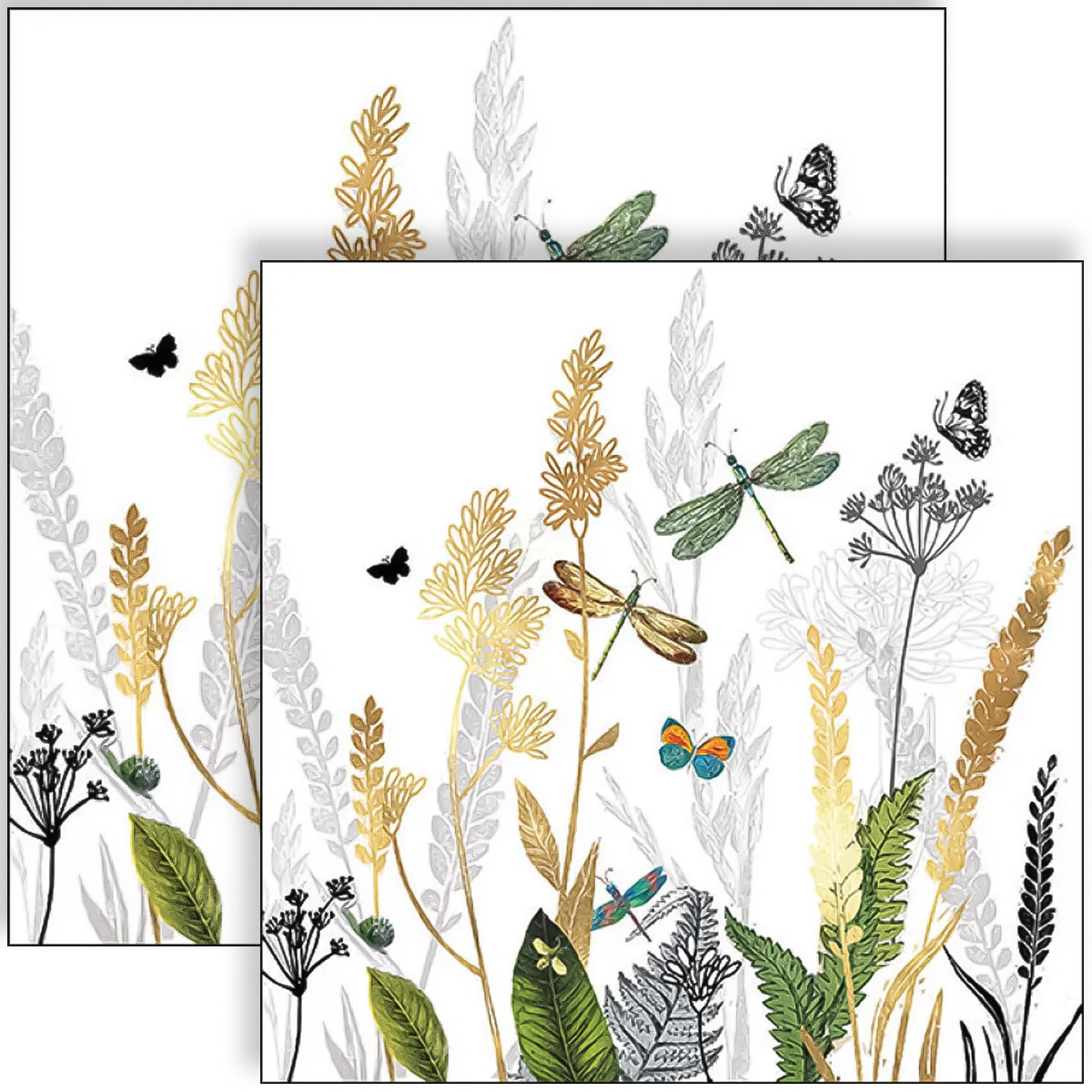 Guardanapo para Decoupage Ambiente 33x33cm com 2 Unidades - Flores Ornamentais Brancas
