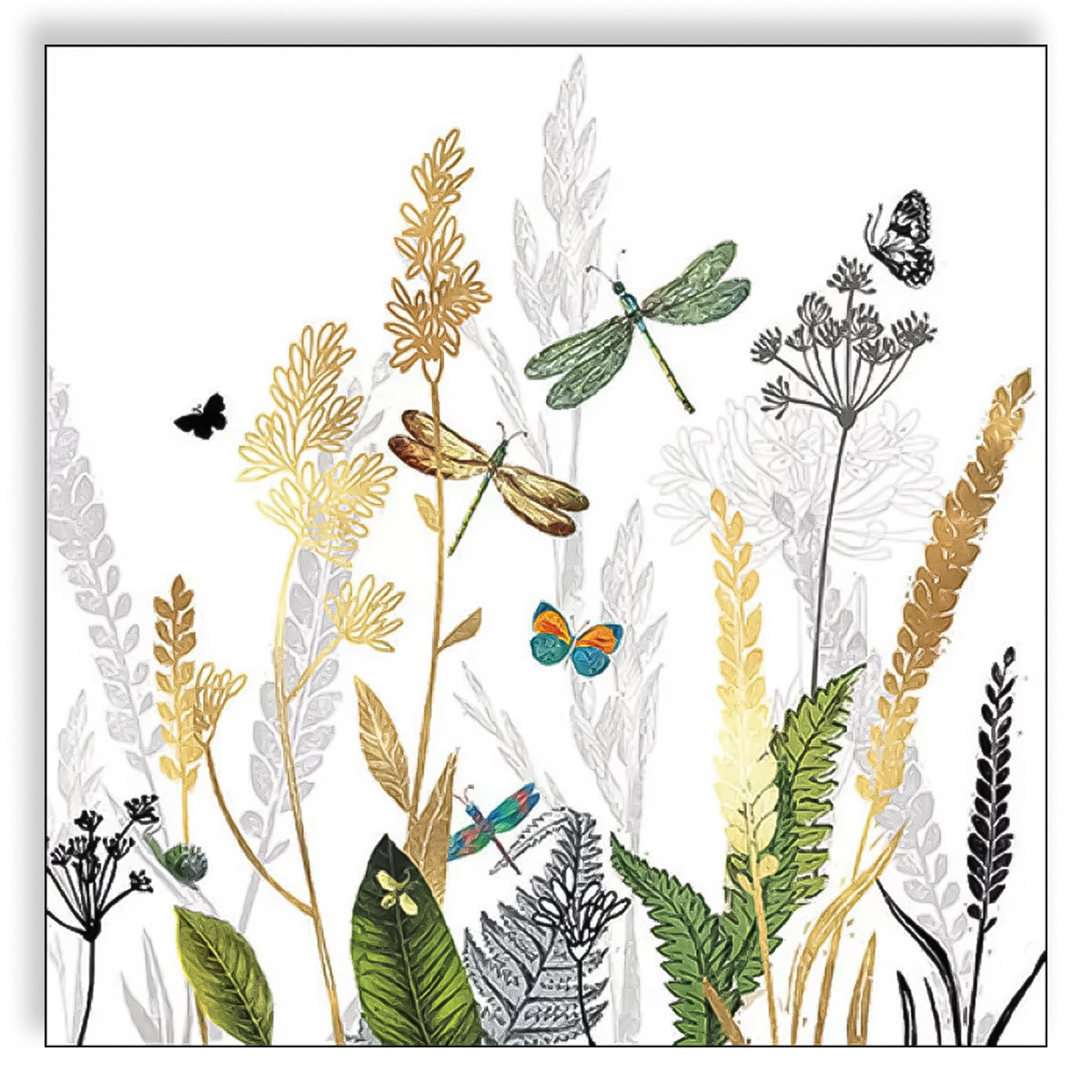 Guardanapo para Decoupage Ambiente 33x33cm com 2 Unidades - Flores Ornamentais Brancas