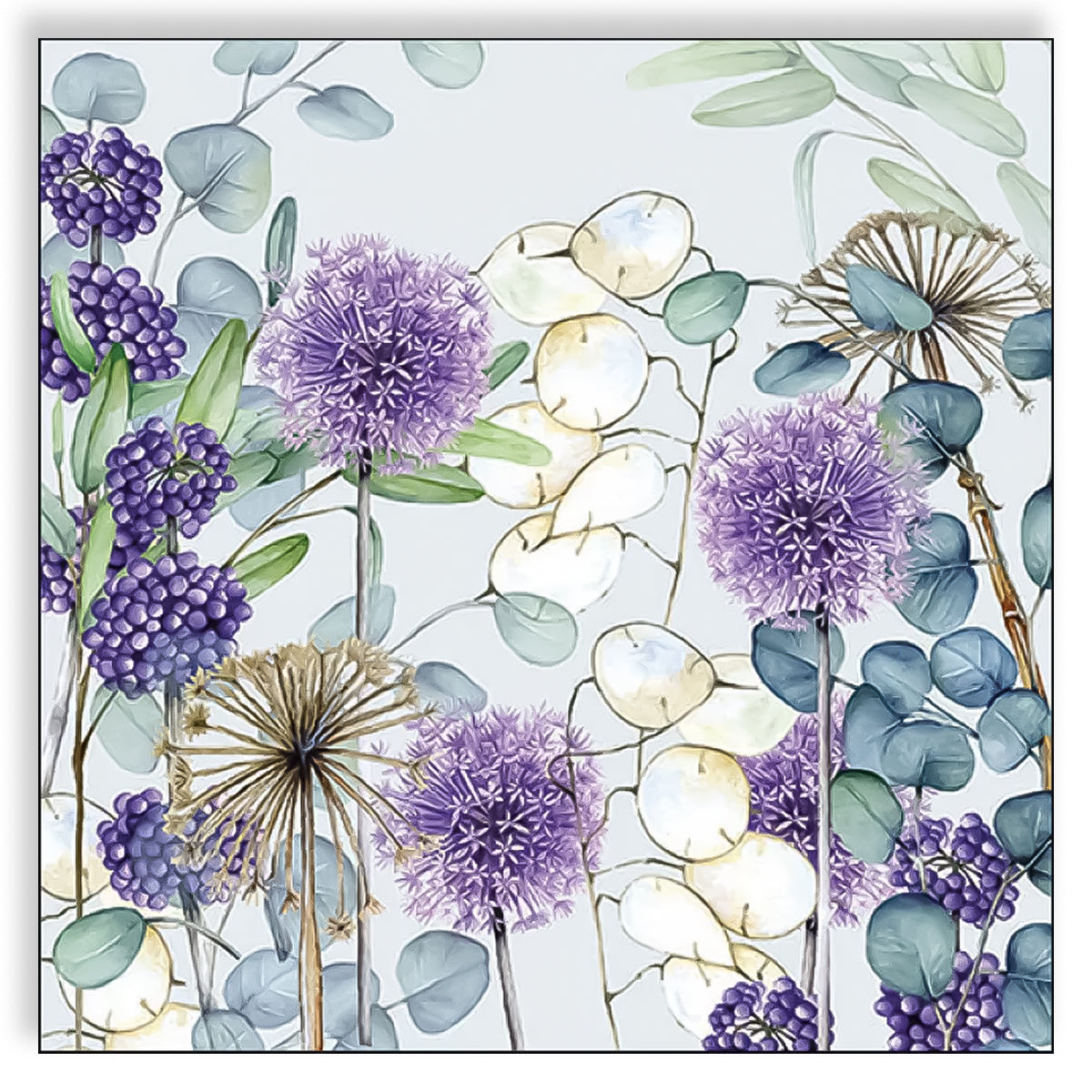Guardanapo para Decoupage Ambiente 33x33cm com 2 Unidades - Flores Eucalipto