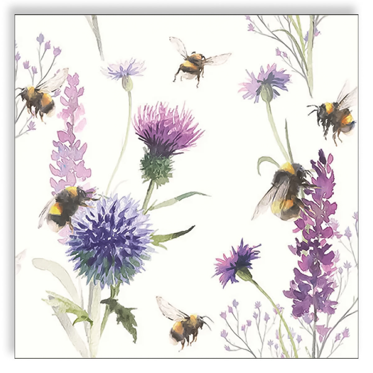 Guardanapo para Decoupage Ambiente 33x33cm com 20 Unidades - Lavanda & Abelhas