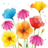 Guardanapo para Decoupage Ambiente 33x33cm com 20 Unidades - Flores Coloridas de Verão