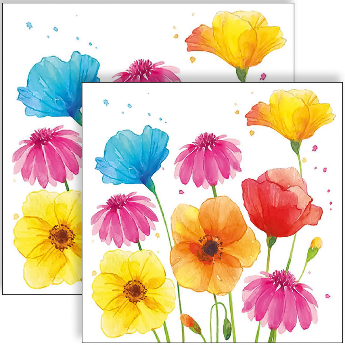 Guardanapo para Decoupage Ambiente 33x33cm com 20 Unidades - Flores Coloridas de Verão