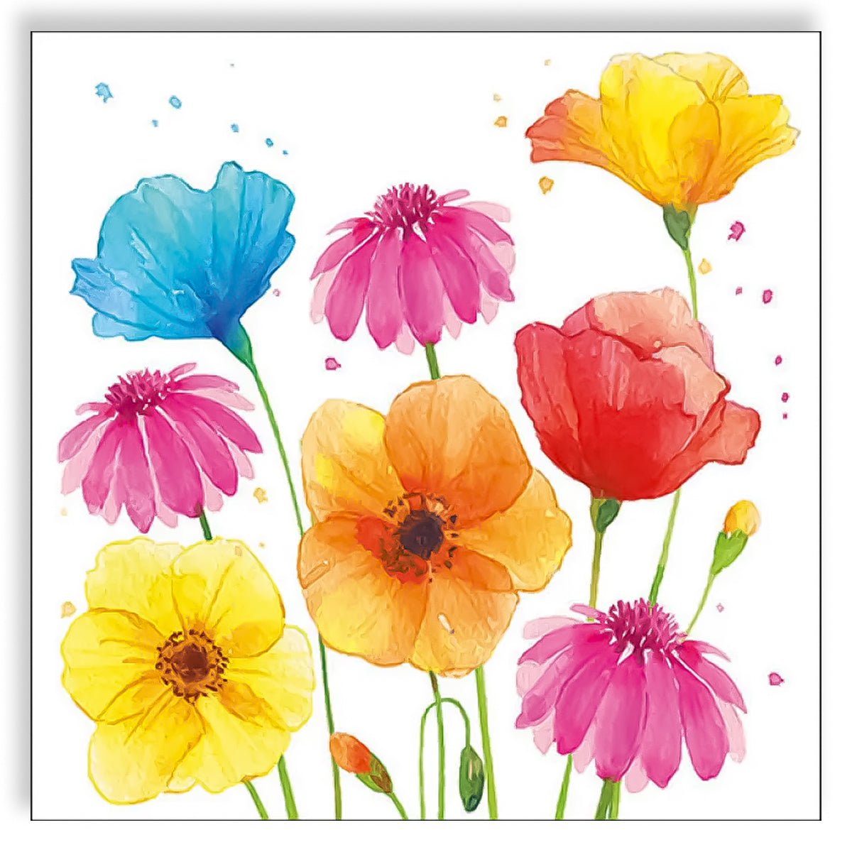 Guardanapo para Decoupage Ambiente 33x33cm com 2 Unidades - Flores Coloridas de Verão