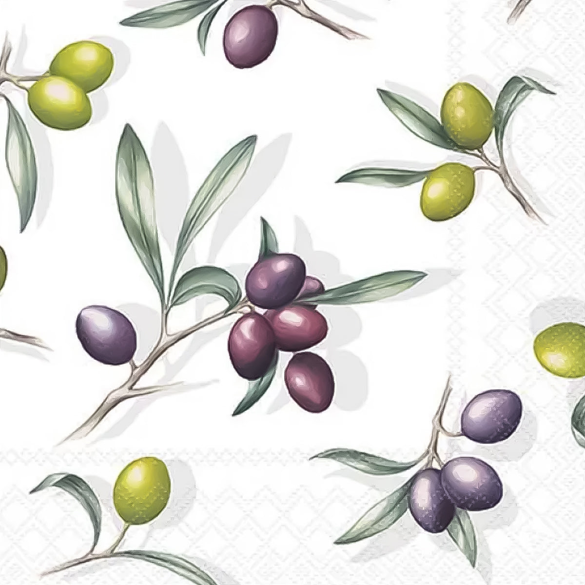 Guardanapo para Decoupage Ambiente 33x33cm com 2 Unidades - Deliciosas Azeitonas