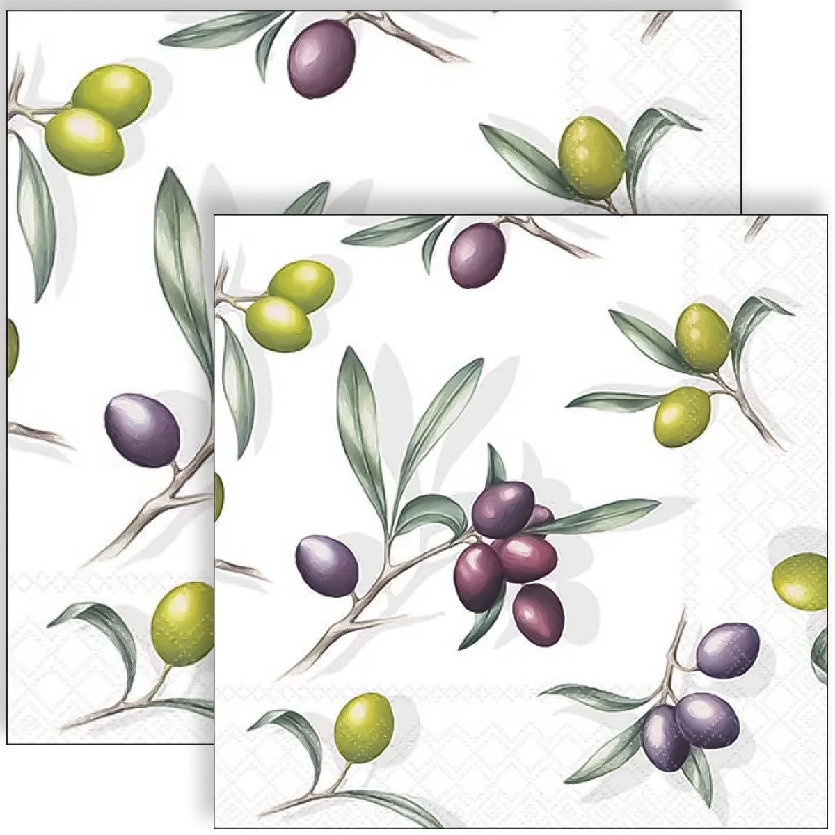 Guardanapo para Decoupage Ambiente 33x33cm com 2 Unidades - Deliciosas Azeitonas