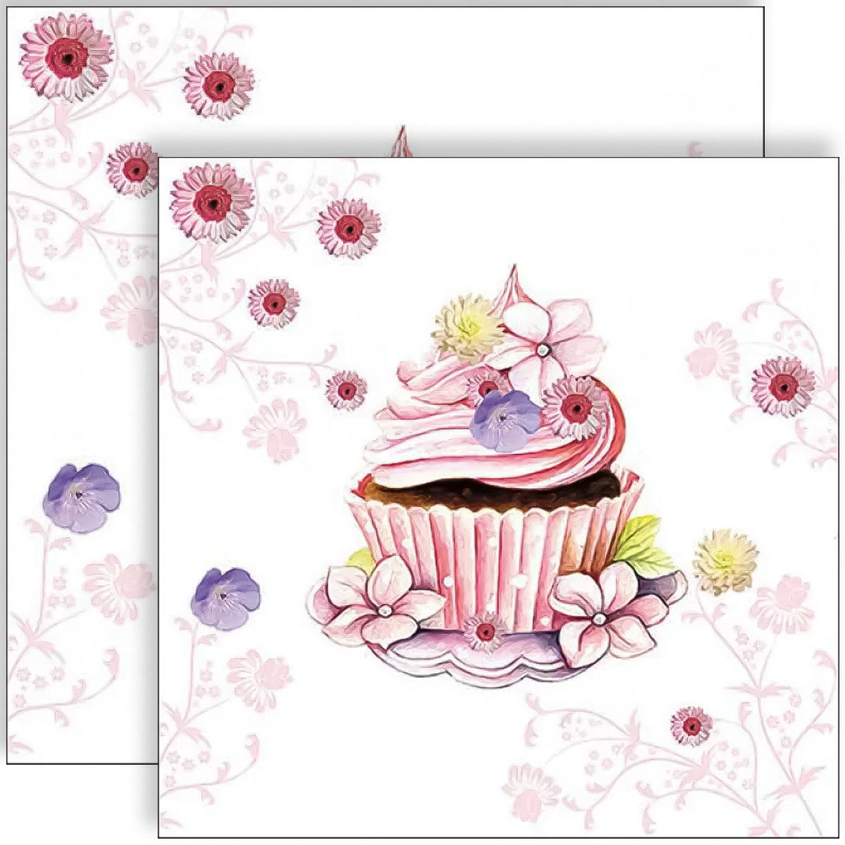 Guardanapo para Decoupage Ambiente 33x33cm com 2 Unidades - Bolinho Decorado