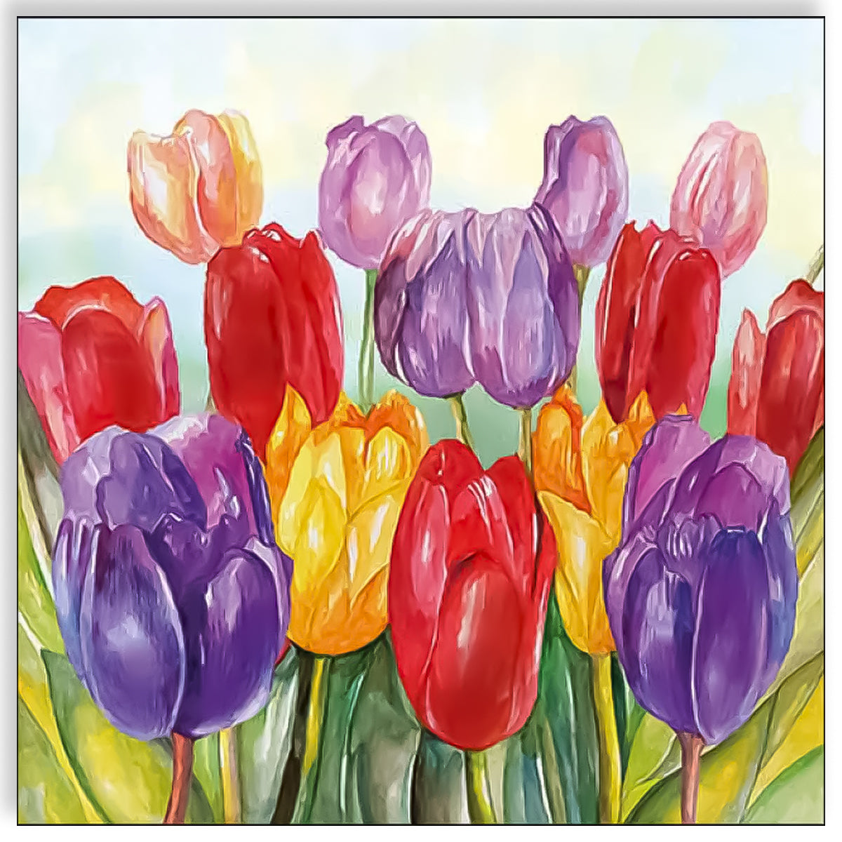 Guardanapo para Decoupage Ambiente 33x33cm com 2 Unidades - Tulipas Coloridas
