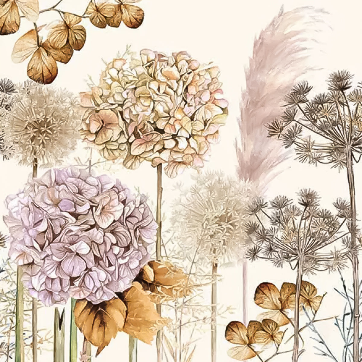 Guardanapo para Decoupage Ambiente 33x33cm com 2 Unidades - Flores Secas