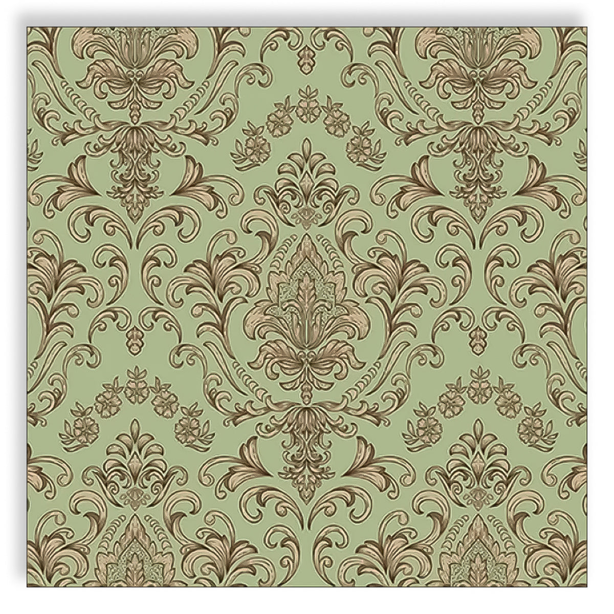 Guardanapo para Decoupage Ambiente 33x33cm com 2 Unidades - Ornamento Barroco Verde