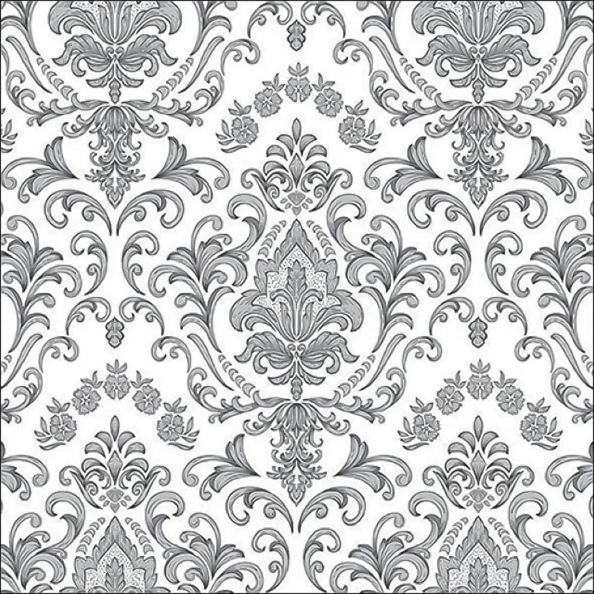 Guardanapo para Decoupage Ambiente 33x33cm com 2 Unidades - Ornamento Barroco Prata