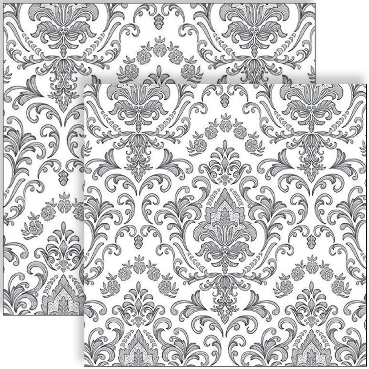 Guardanapo para Decoupage Ambiente 33x33cm com 2 Unidades - Ornamento Barroco Prata