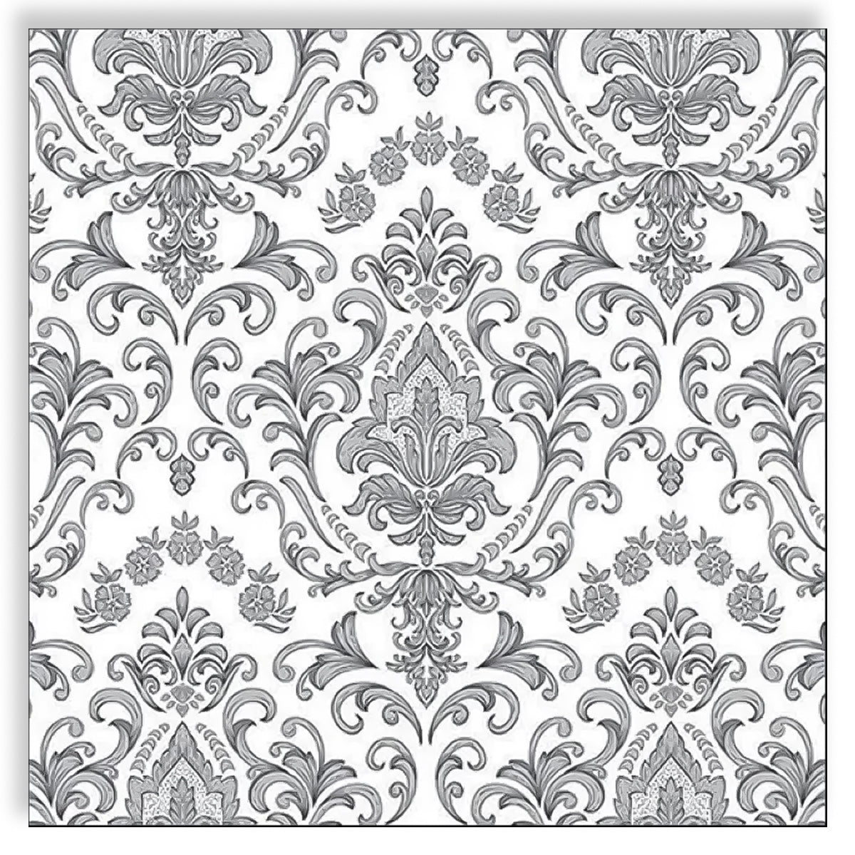 Guardanapo para Decoupage Ambiente 33x33cm com 2 Unidades - Ornamento Barroco Prata