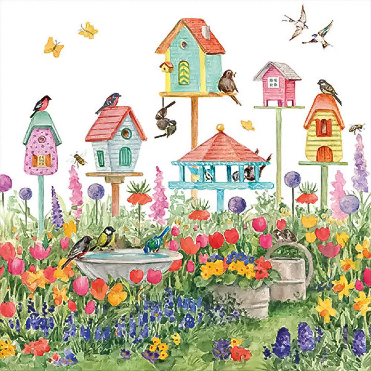 Guardanapo para Decoupage Ambiente 33x33cm com 2 Unidades - Casas de Pássaros
