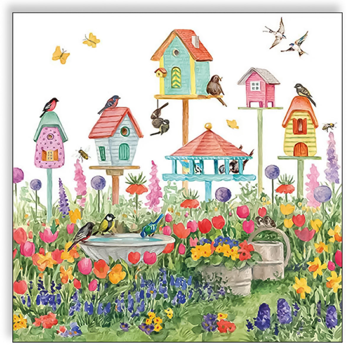 Guardanapo para Decoupage Ambiente 33x33cm com 2 Unidades - Casas de Pássaros