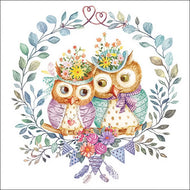 Guardanapo para Decoupage Ambiente 33x33cm com 20 Unidades - Casal de Corujas