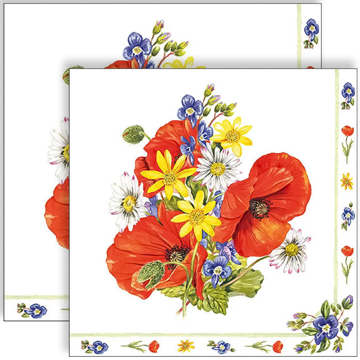 Guardanapo para Decoupage Ambiente 33x33cm com 20 Unidades - Buquê do Campo