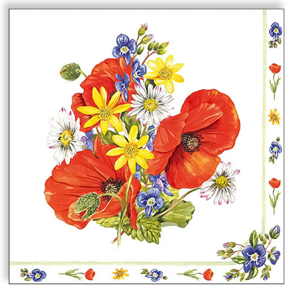 Guardanapo para Decoupage Ambiente 33x33cm com 20 Unidades - Buquê do Campo