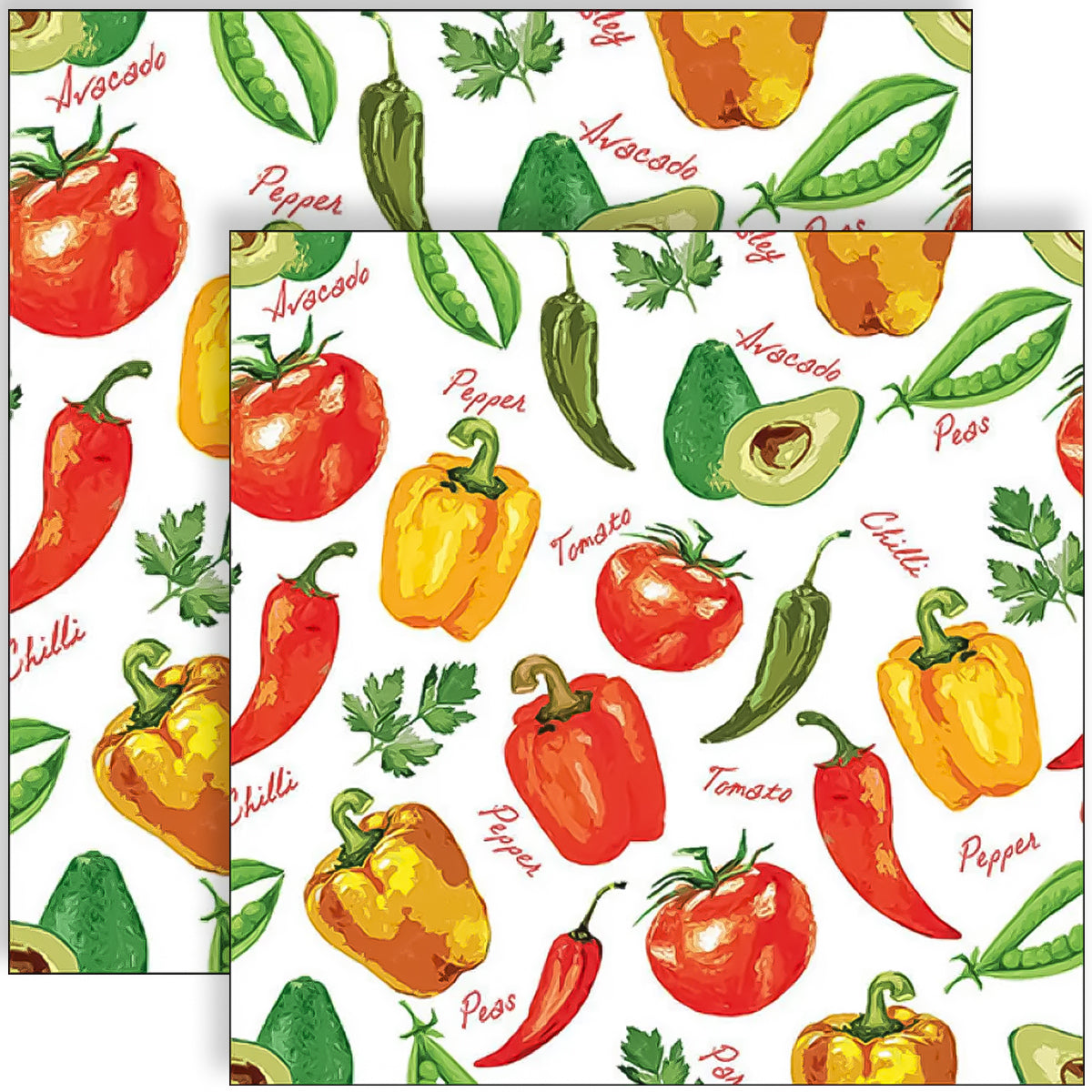 Guardanapo para Decoupage Ambiente 33x33cm com 20 Unidades - Legumes & Ervas
