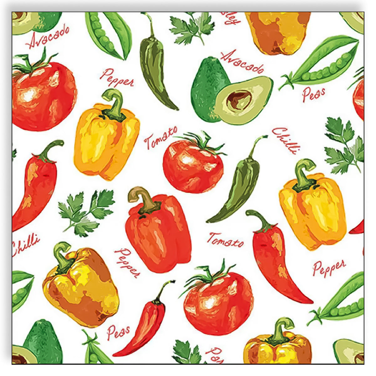 Guardanapo para Decoupage Ambiente 33x33cm com 20 Unidades - Legumes & Ervas